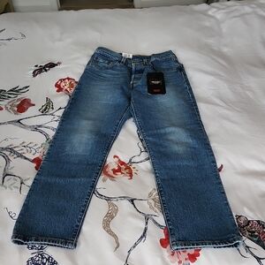 Levi's Original 501 Mid-Wash Straight-Leg Jeans Short 24 x 26